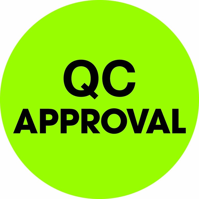 Tape Logic 1' Circle Label  'QC Approval'  Fluorescent Green  Roll of 500 Stickers  for Inventory Control and Warehouse Organization - Image 1
